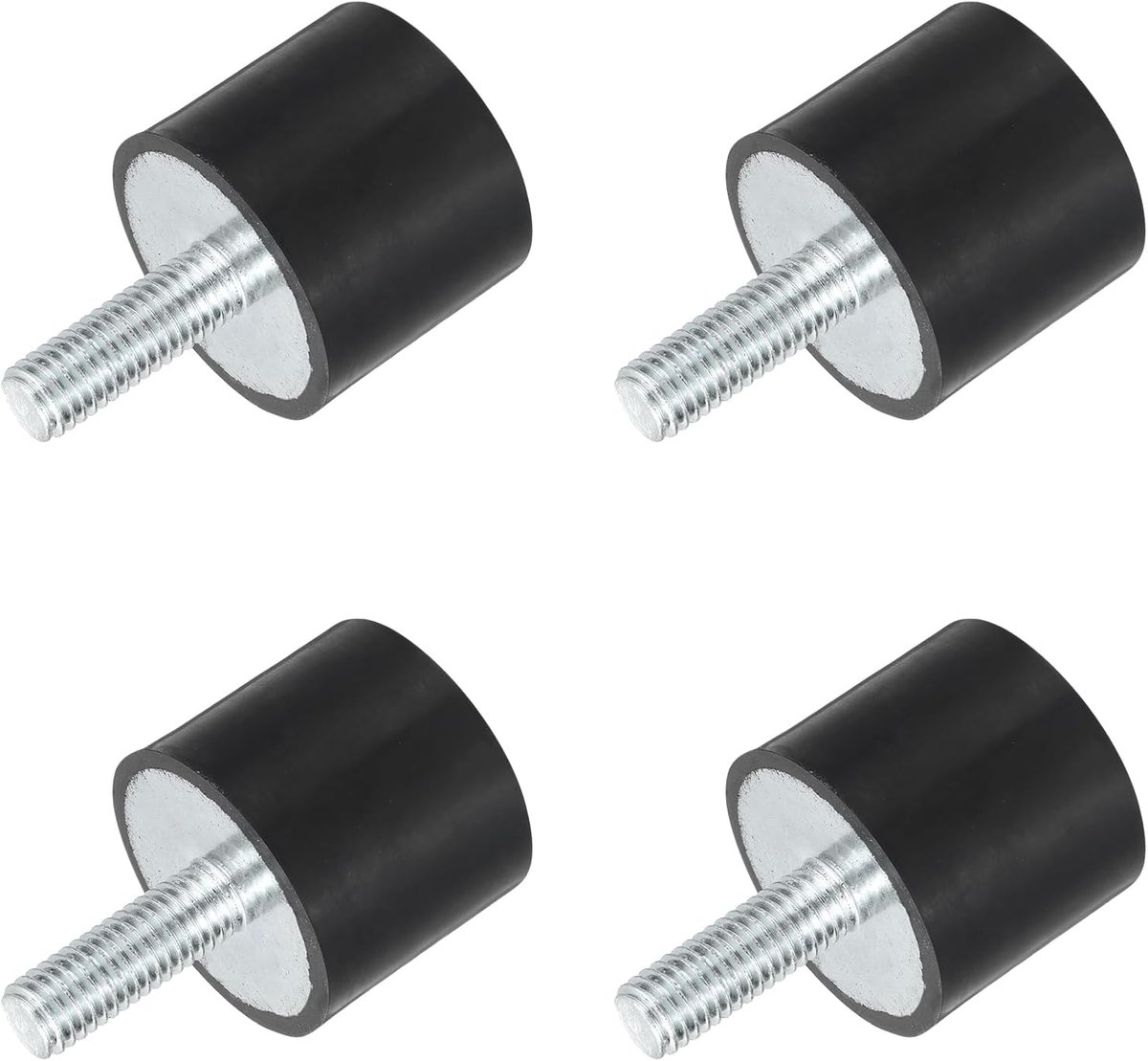 M8 rubberen houders met schroefdraad, trillingsisolatoren, cilindrische schokdemper met pennen 30 x 25 mm, 4 stuks