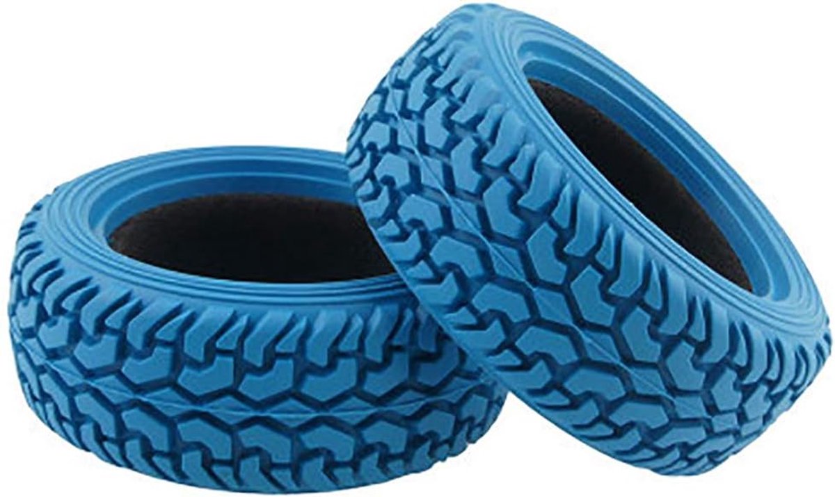 4 stuks 1:10 op afstand bestuurde rallyauto rubberen banden voor Tamiya HSP HPI Kyosho 1/16 RC Rallyauto (blauw)