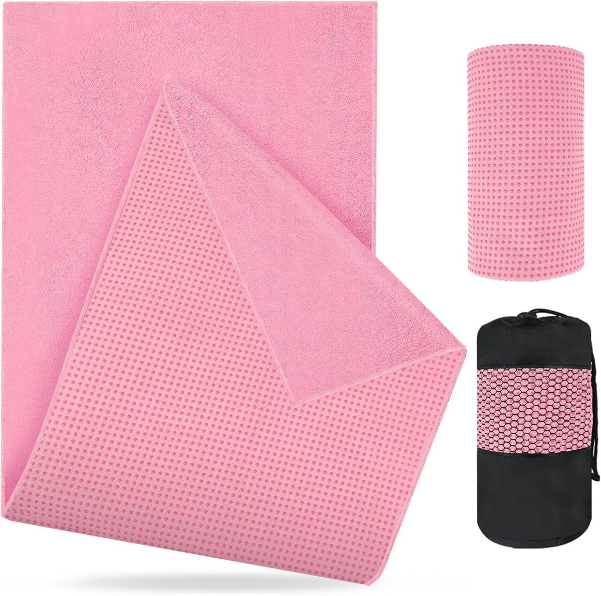 Yogamat, vezelyogamat, geschikt voor sportscholen en Pilates-183*63CM，Roze