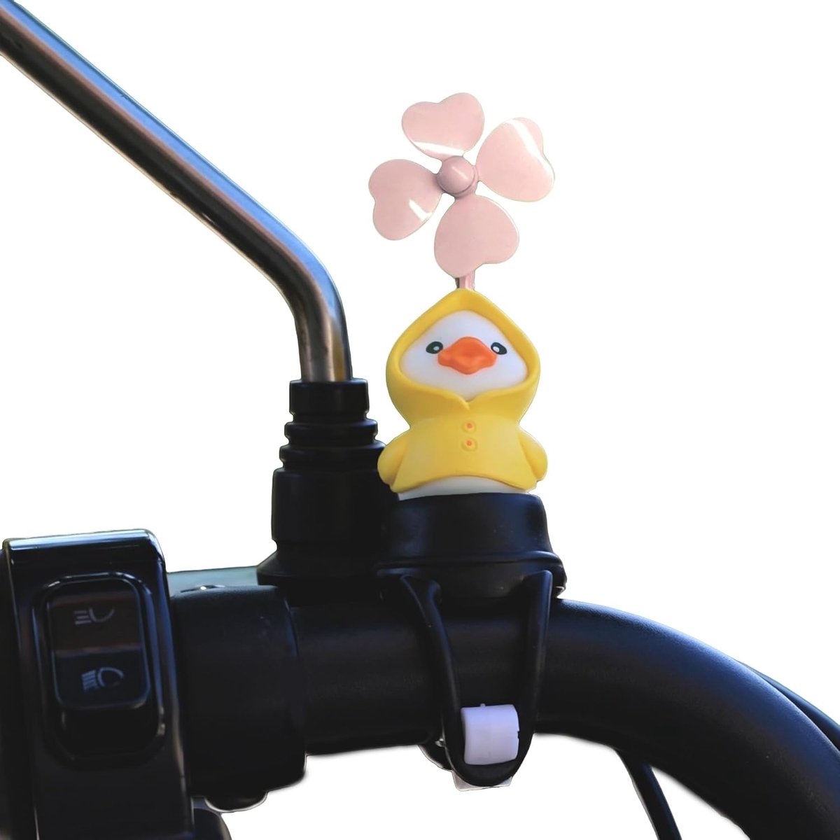 1 stuk Schattige dierenwindspinner decoratie Kleine gele eend met windmolen Fiets stuurdecoratie Voor elektrische voertuigen Fietsen Motor Auto Huishouden Verjaardagen Feestdagen Geschenken
