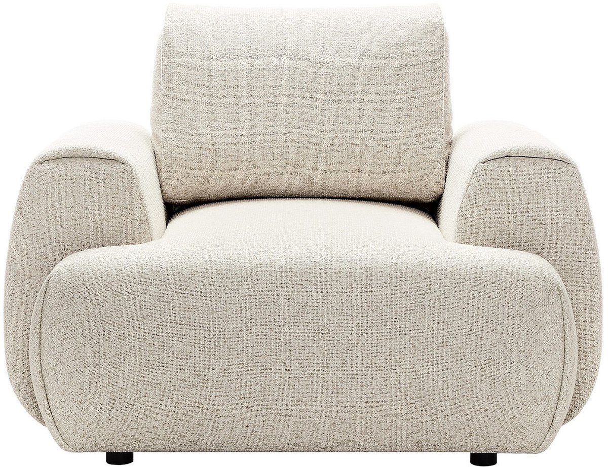 Vente-unique Fauteuil in gemêleerde beige stof MONELIA