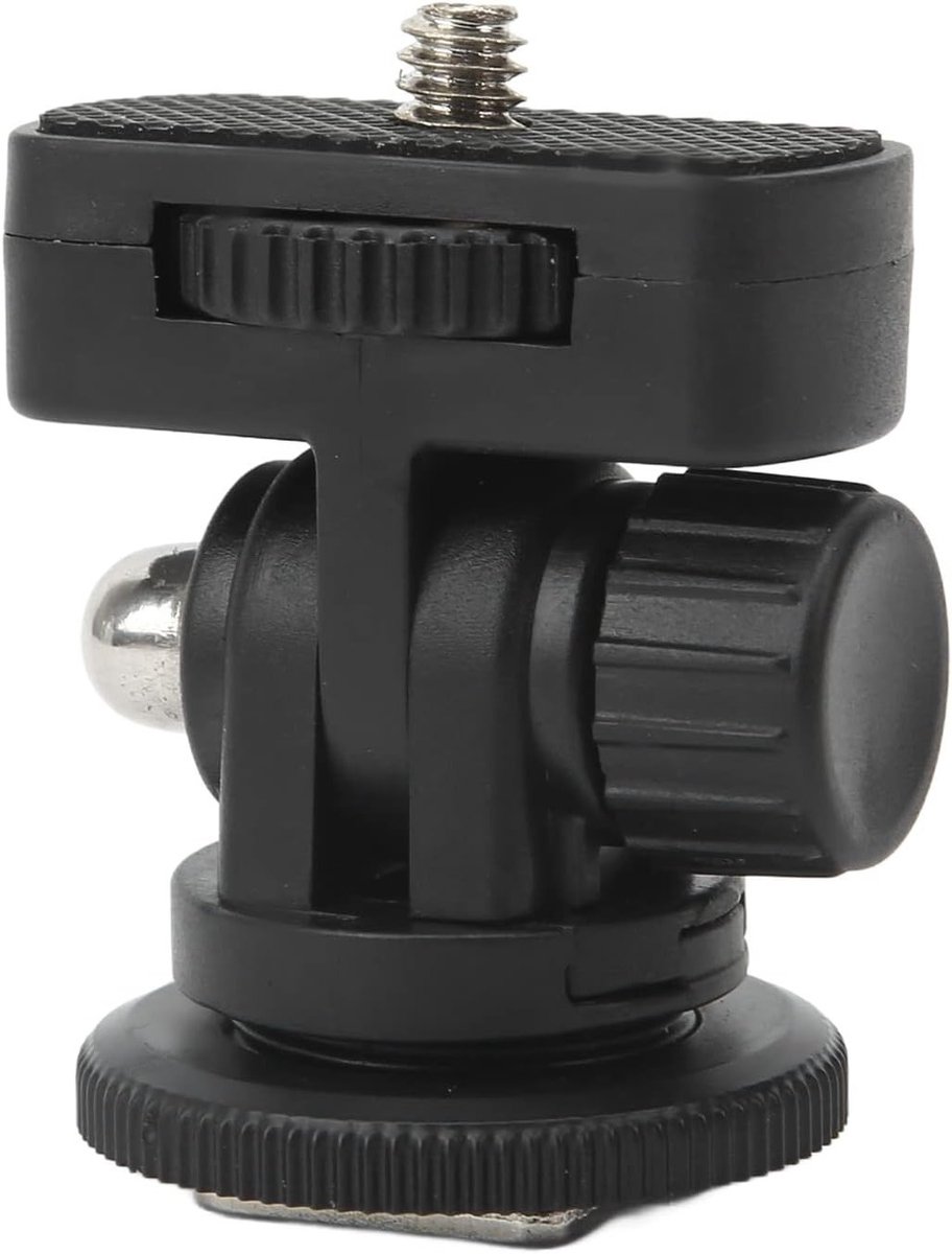 Verstelbare Mini Ball Head 4 Inch met Koudschuif Bevestiging voor DSLR Camera, Statief en Flitser, 180 Graden Rotatie