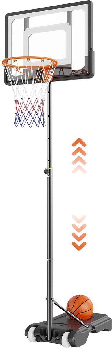Basketbalpaal Deluxe - Verstelbare basketbalring en 1.2 tot 3 meter hoog - Geschikt voor Buiten