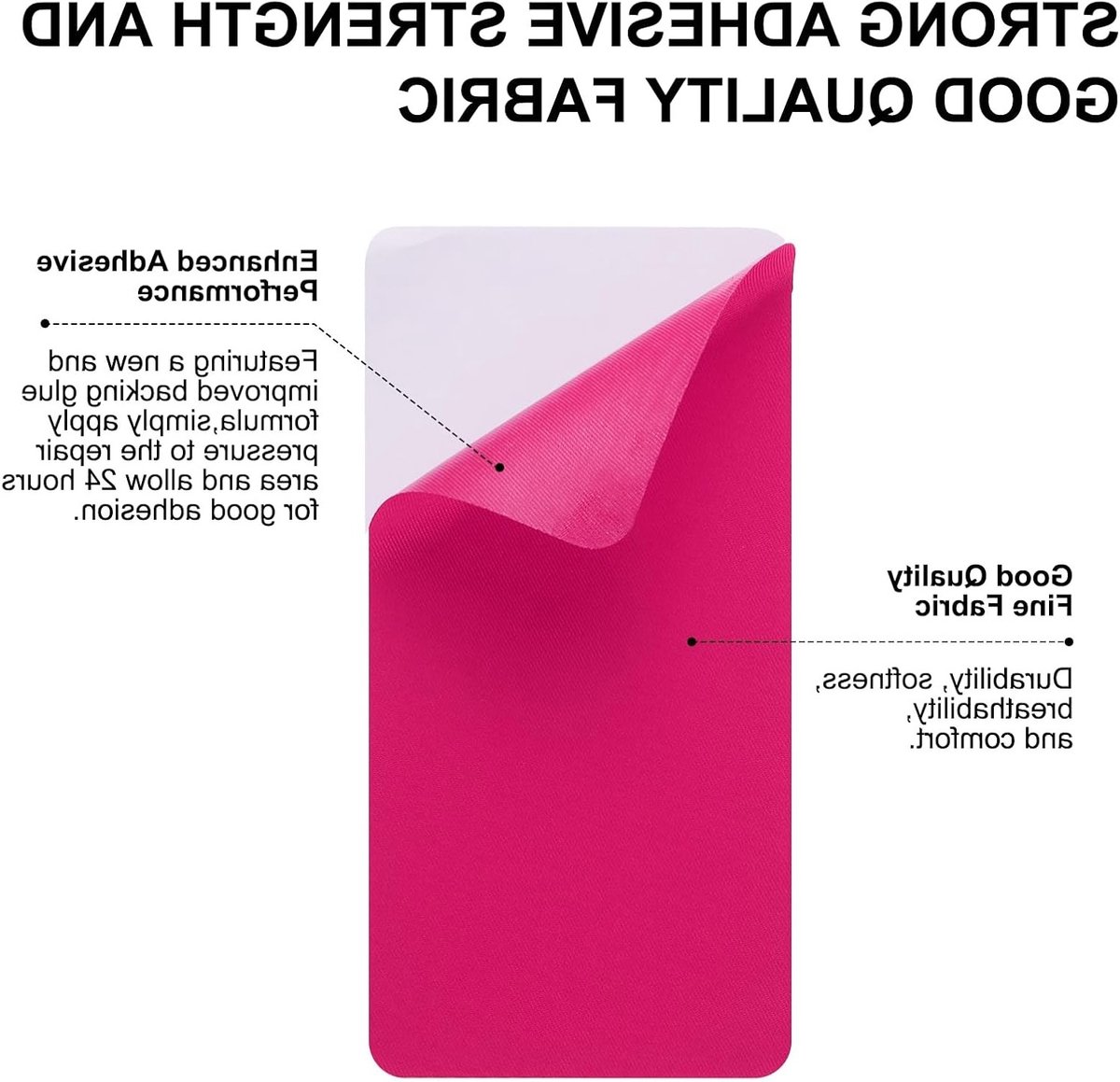 2 Stuks Reparatie Patches 10x20mm Waterdichte Plakbare Stoffen Patches voor Donsjacks, Tenten en Slaapzakken (Roze)