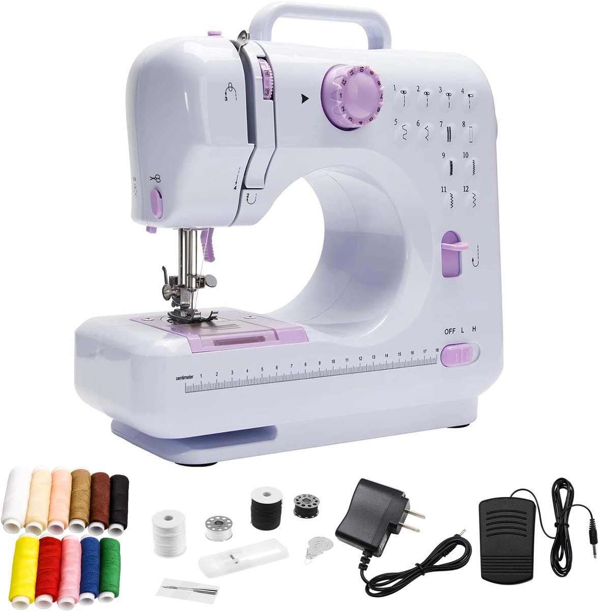 Naaimachine Kinderen - Kindernaaimachine - 12 steektypen - Mini Naaimachine - Cadeau voor Meisjes - Sewing Machine Beginners Set