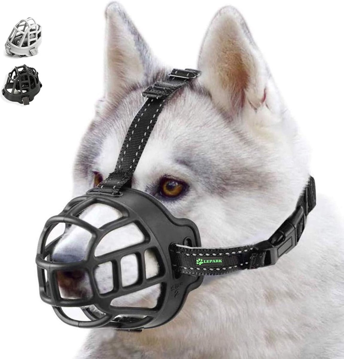SnelShoppen - Dog Muzzle Soft Silicone Baskermuil voor Honden - Ademend Mondkapje met Verstelbare Bandjes, Voorkomt Bijten, Blaffen en Kauwen (Maat 3,
