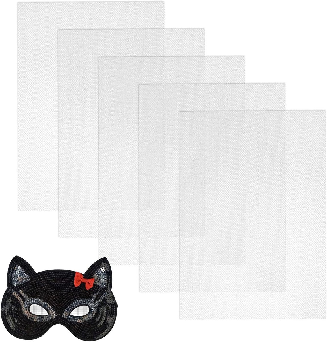 5 Vellen Translucent Mesh voor Fursuit Ogen, 30x20cm Wit Buckram Mesh voor Cosplay, Maskers en Handgemaakte Creaties