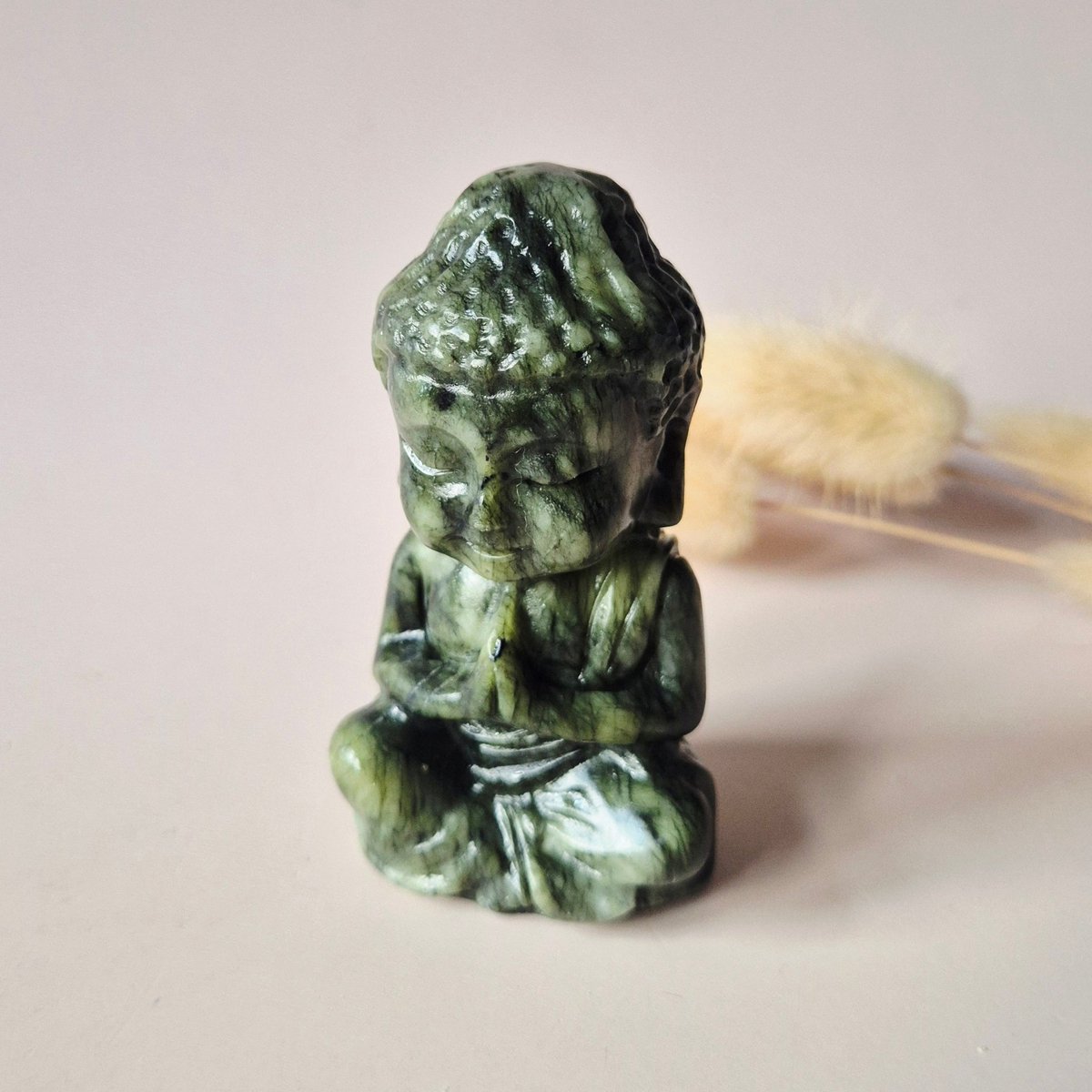 Groene Jade Edelsteen Buddha – 10 cm