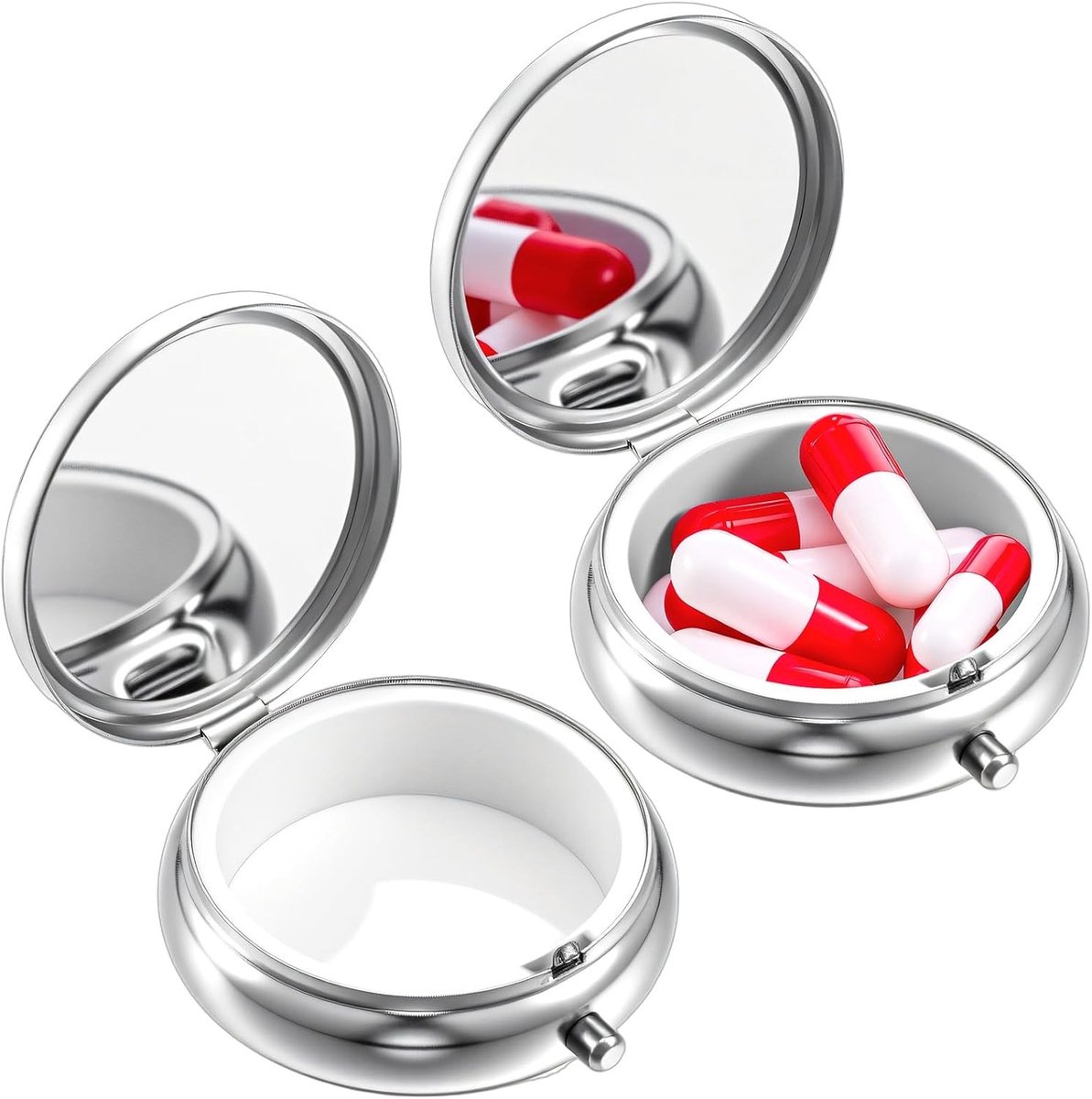 Schattige pillendoosjes, 2 stuks draagbare reismedicijnorganizer voor vitamines, medicijnen en supplementen, waterdichte pillenhouder voor zak en portemonnee