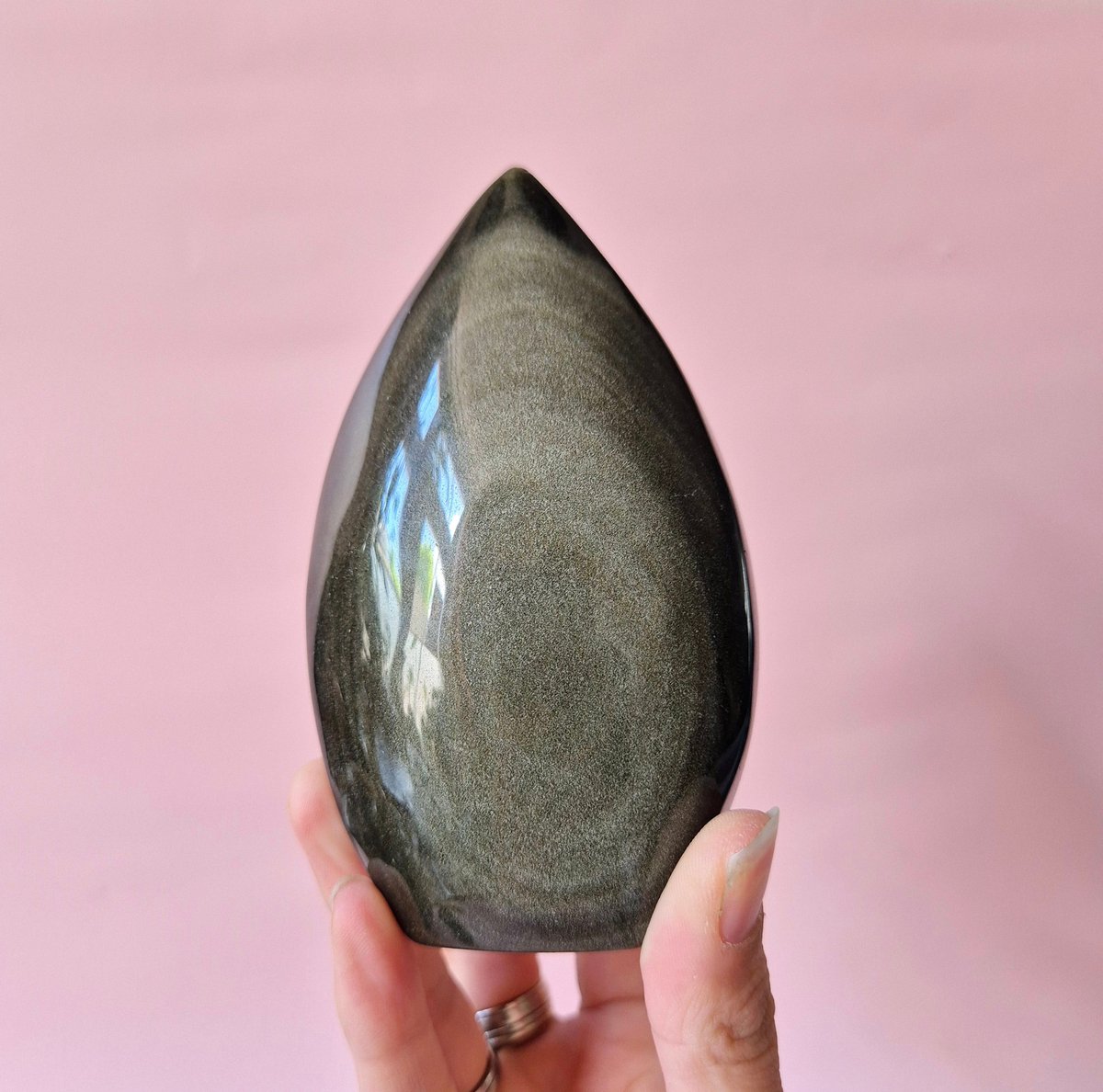 Edelsteen Golden Obsidian Flame – Kracht, Inzicht & Bescherming (7–9 cm)