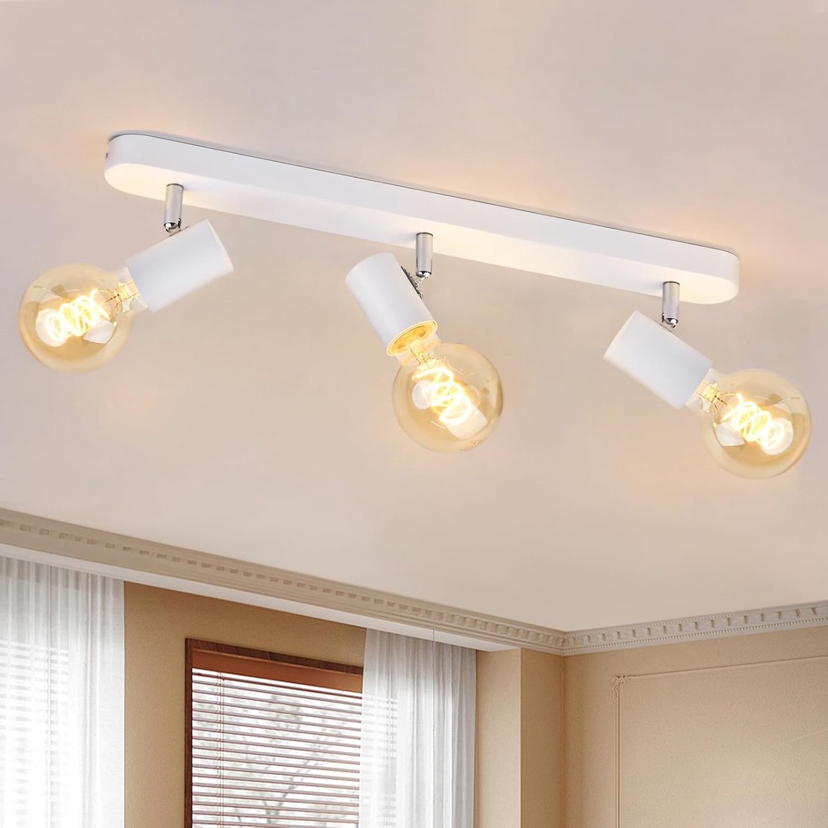 SnelShoppen - Rotatable Ceiling Wall Light - Retro Design Spotlights - 3 Lichten - 350 Graden Draaiend - Perfect voor Keuken, Woonkamer, Hal, Trappenh