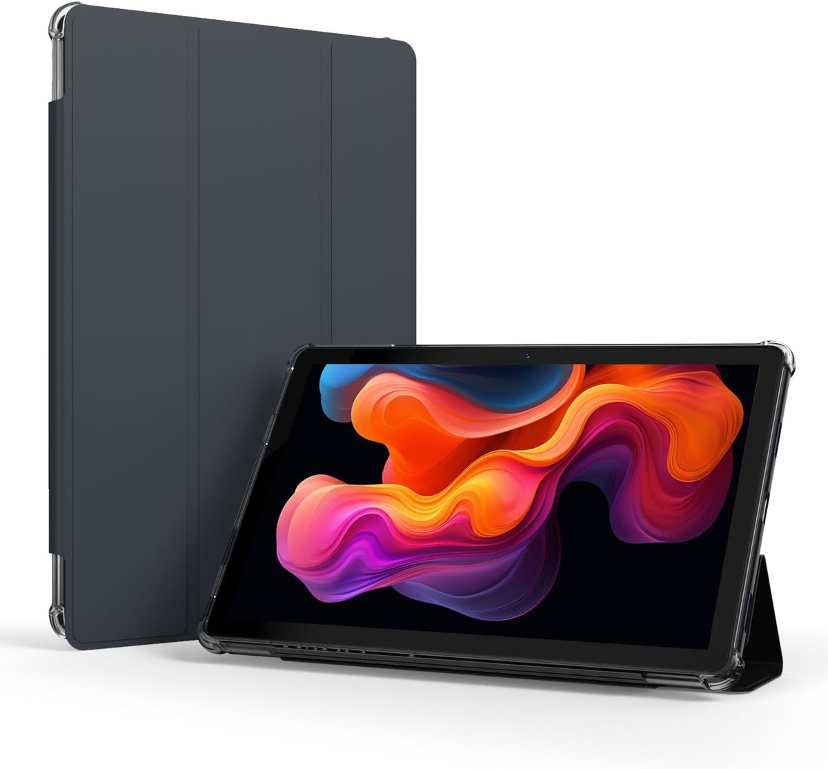 SnelShoppen - 10 inch Gaming Tablet Android 14 met 8GB RAM, 128GB ROM (Uitbreidbaar tot 1TB), 4G LTE Dual SIM, 6000mAh, HD Scherm, Inclusief Zwart Ler