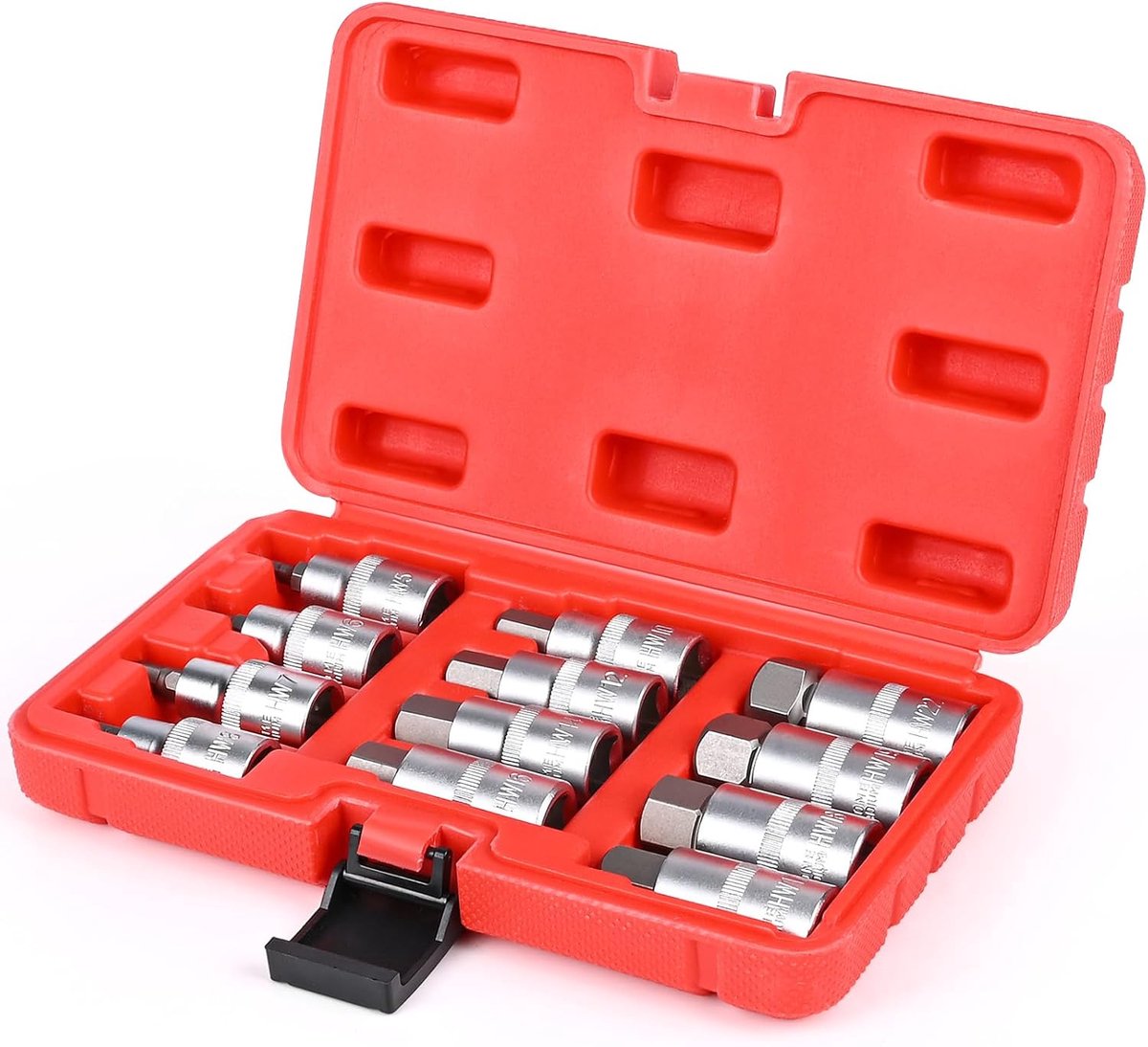 SnelShoppen - 12-delige Steeksleutelset 1/2 inch, 5-22 mm Moersleutels, Hexagon Sleutels van Staal met Opbergtas, Hoge Koppel, Corrosiebestendig voor