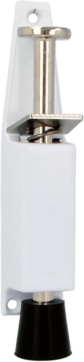 SnelShoppen - Rubber Deurstoppers Mod.10 - Anti-slam - Zamak Verticale Deurstoppers - 120x25mm - Wit - Voor Thuis, Kantoor, Keuken, Tuin
