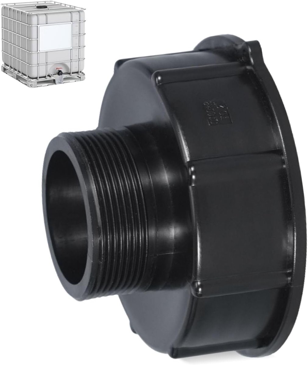 SnelShoppen - IBC Adapter S100x8 naar S60x6, IBC Tank Accessoires, Hoge Kwaliteit, Duurzaam, 100mm Vrouwelijk naar 60mm Mannelijk, Water Tank, Regenva