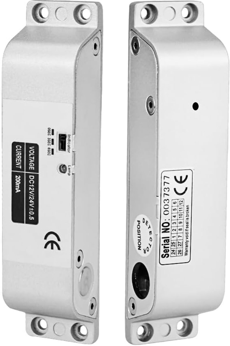 Elektrische Drop Bolt Lock DC 12V Fail Safe NC-modus elektronisch deurslot voor toegangscontrole beveiligingssysteem met tijdvertraging