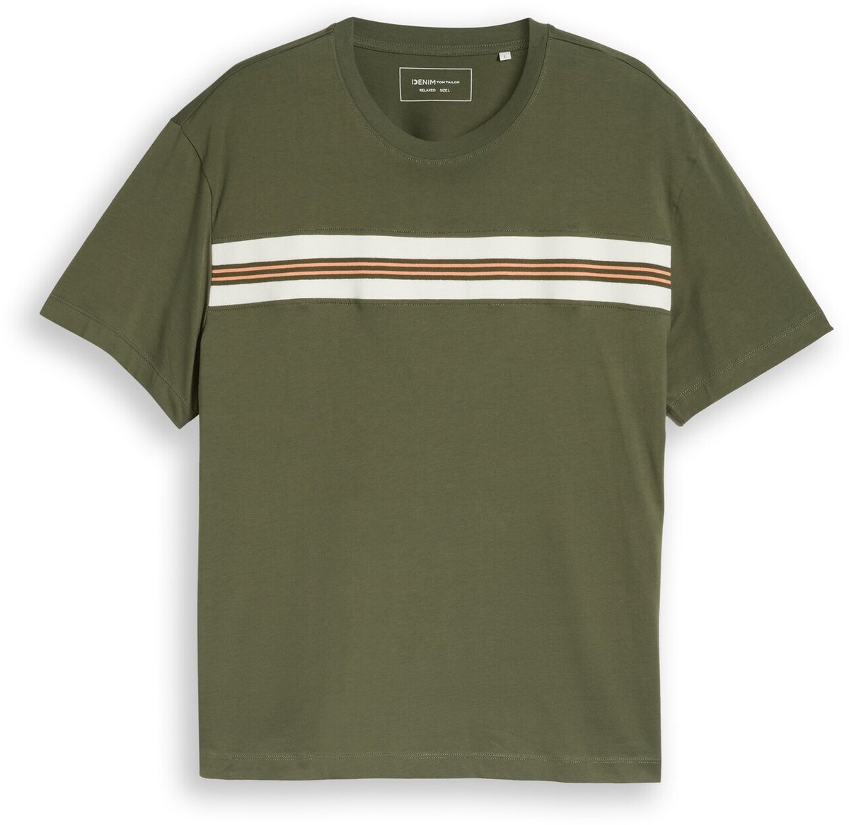 Tom Tailor Denim - T-shirt met relaxte pasvorm van katoen - Maat XS - urban olive green