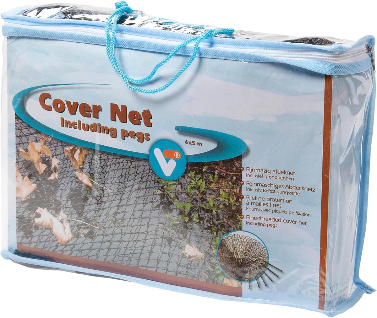 SnelShoppen - Pond Cover Net 6 x 10 m - Bladnet voor Vijver - UV-bestendig en Weerbestendig - Met 10 Grondpennen - Bescherming tegen Algen, Herons en