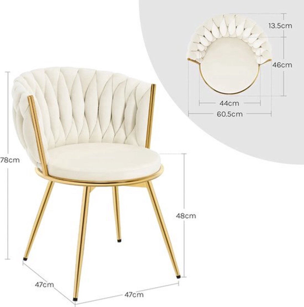 Draaibare Eetkamerstoelen – Comfortabele Stoelen – Velvet Bekleed – Metalen Frame – 360° D