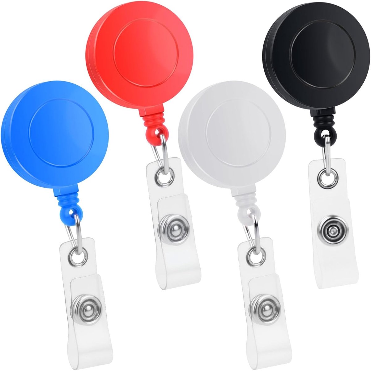 SnelShoppen - 4 Pcs Sleutelhangers, Uittrekbare ID Houder met 70 cm Nylon Touw, Duurzaam Zinc Alloy Met Carabiner, Diverse Kleuren voor Feest, Camping