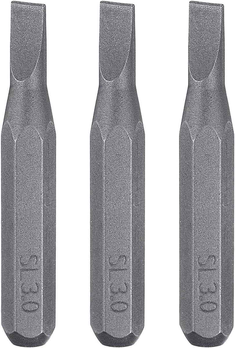 SnelShoppen - 3pcs SL3.0 Slotted Schroevendraaier Bit Set 5/32 Inch Hex Shank 28mm Lengte Magnetische Platte Kop Bits S2 Staal voor Elektrische Schroe