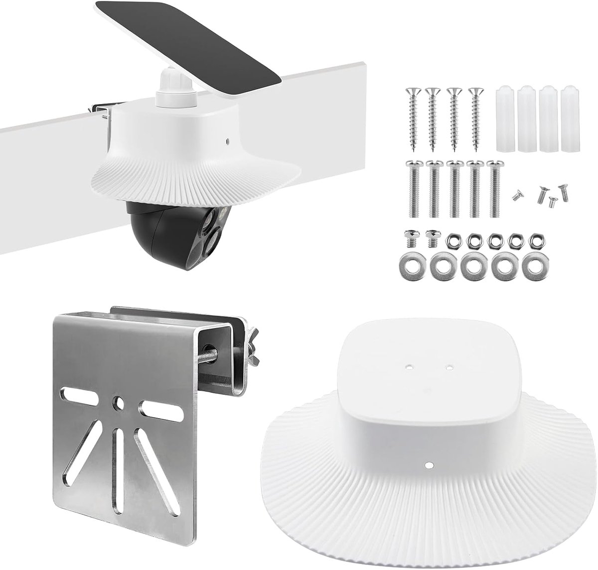 SnelShoppen - Camera Hoekhouder Buiten - Eufy SoloCam Compatibel - Met Regenbescherming - 3044 RVS Gootsteun - 23 Delig - Ideaal voor Beveiliging in T