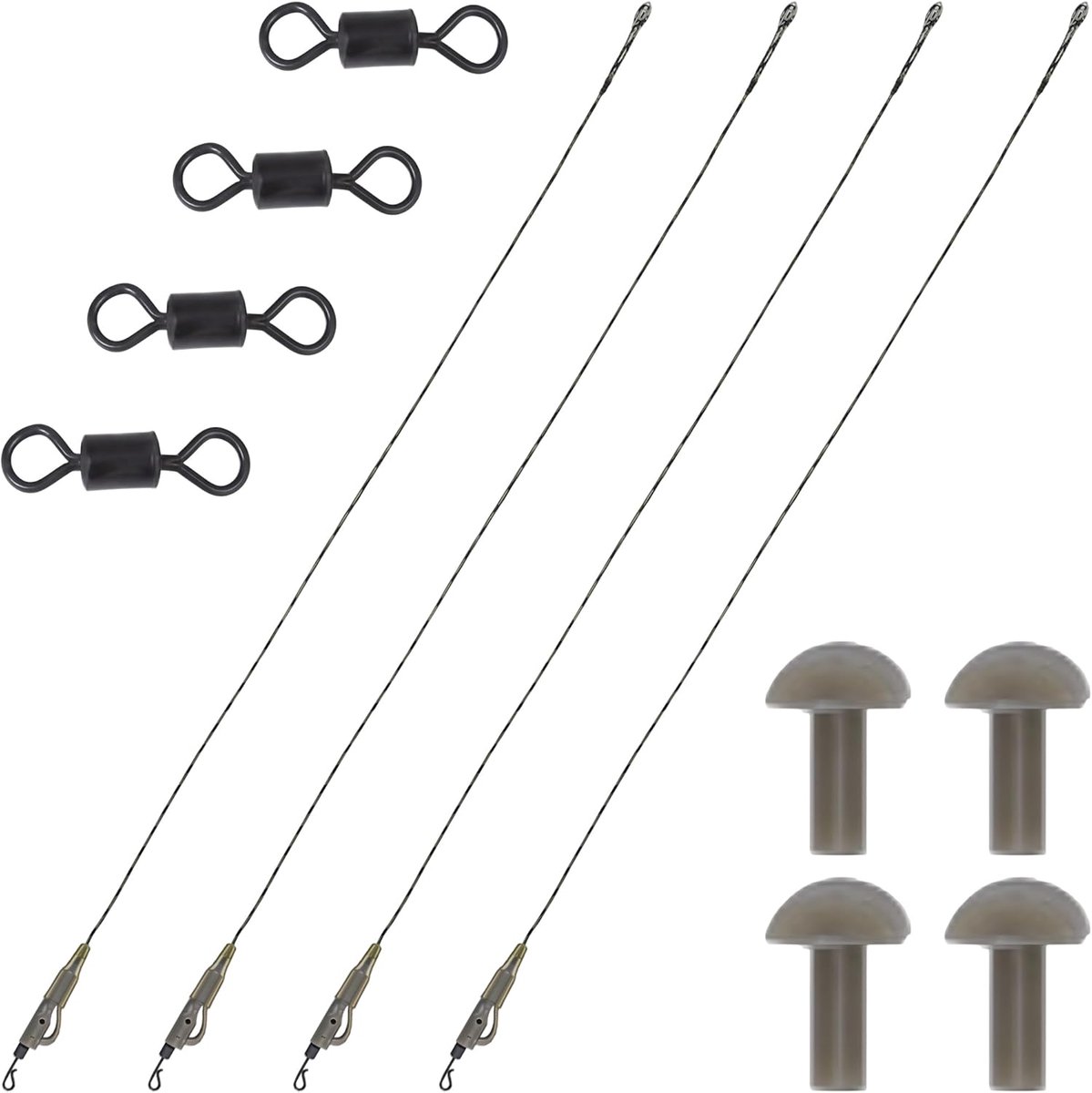 SnelShoppen - Leadcore Helicopter Rig voor Karpers, 4 Stuks, 100 cm, Veiligheidslead Clip, Professionele Vissersaccessoires, Robuust 16-Draads Gevloch
