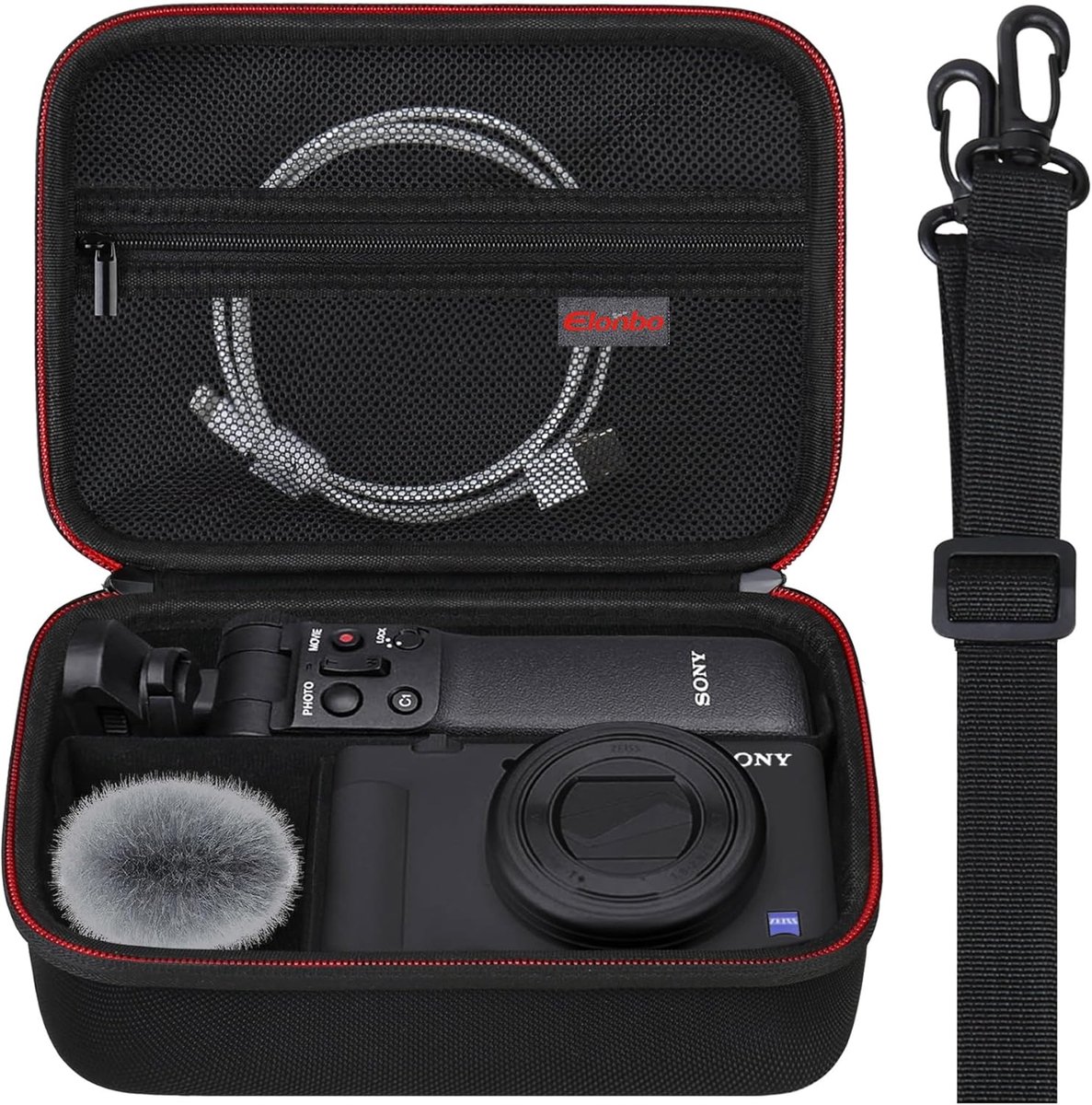 SnelShoppen - Draagtas voor Digitale Vlogcamera's, Geschikt voor ZV-1, ZV-1F, ZV-1 II, Bluetooth Grip Inclusief, Reisopslag, Zwart, Vlogger Accessoire