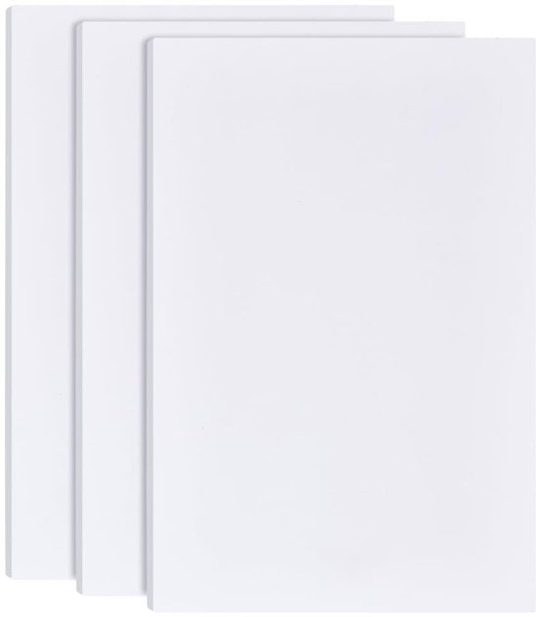 Schuimplaat 3 Stuks - 8 mm Dikte - Rechthoekig - PVC-Schuim - Voor Montage/Handwerk - Creatieve Projecten - Knutselplaat