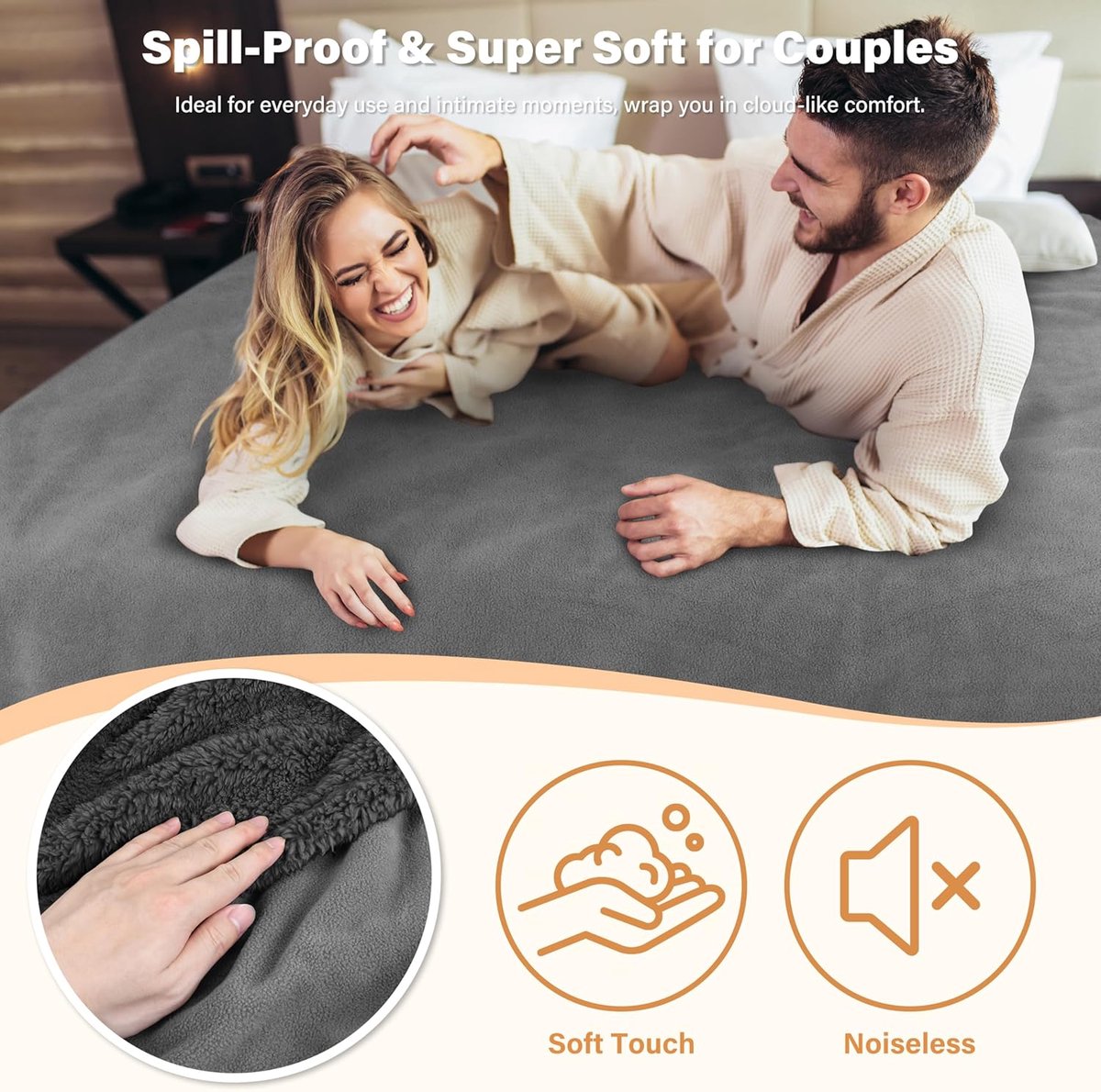 SnelShoppen - Waterproof Fleece Beddeken en Sofa Cover 203x152cm - Warm Sherpa Bescherming voor Camping, Auto en Huis - Grijs