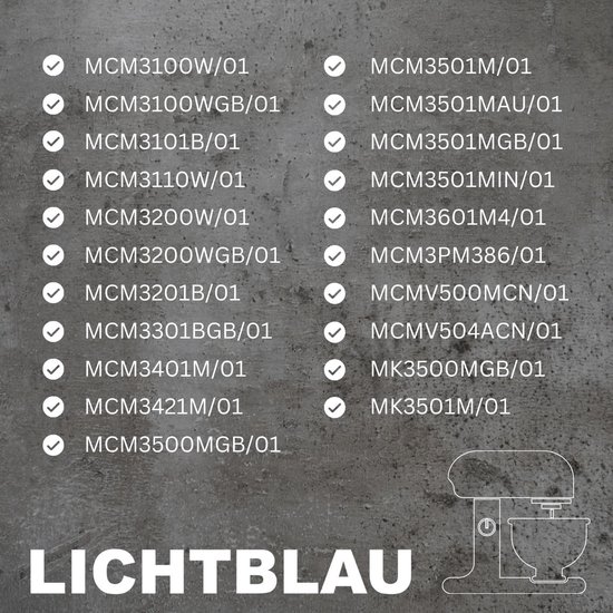 SnelShoppen - Lichtblau Kneedhaak 2646 Grijs voor Keukenmachine, Vervangende Deeghaak Geschikt voor MCM3100W, MCM3110W en MCM3200, Kunststof Kneedhaak van Snelshoppen — afbeelding 2