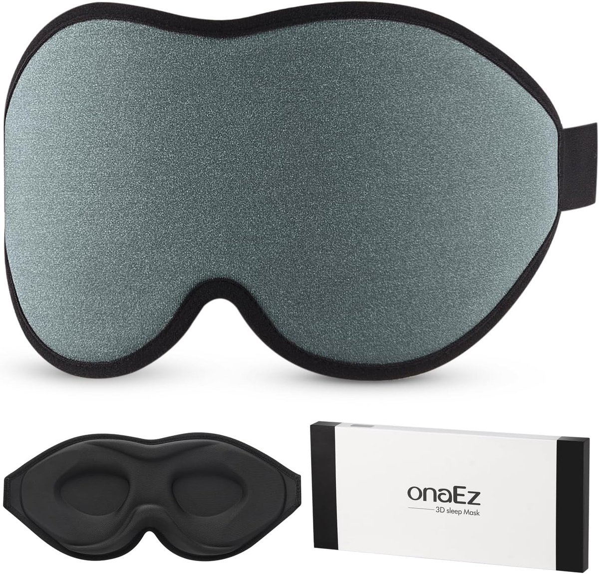 SnelShoppen - 3D Slaapmasker voor Volledige Donkerte, 12mm Diepe Oogkaviteiten, Verhoogde Neuspads, Zijden Slaapbril voor Reizen en Naps