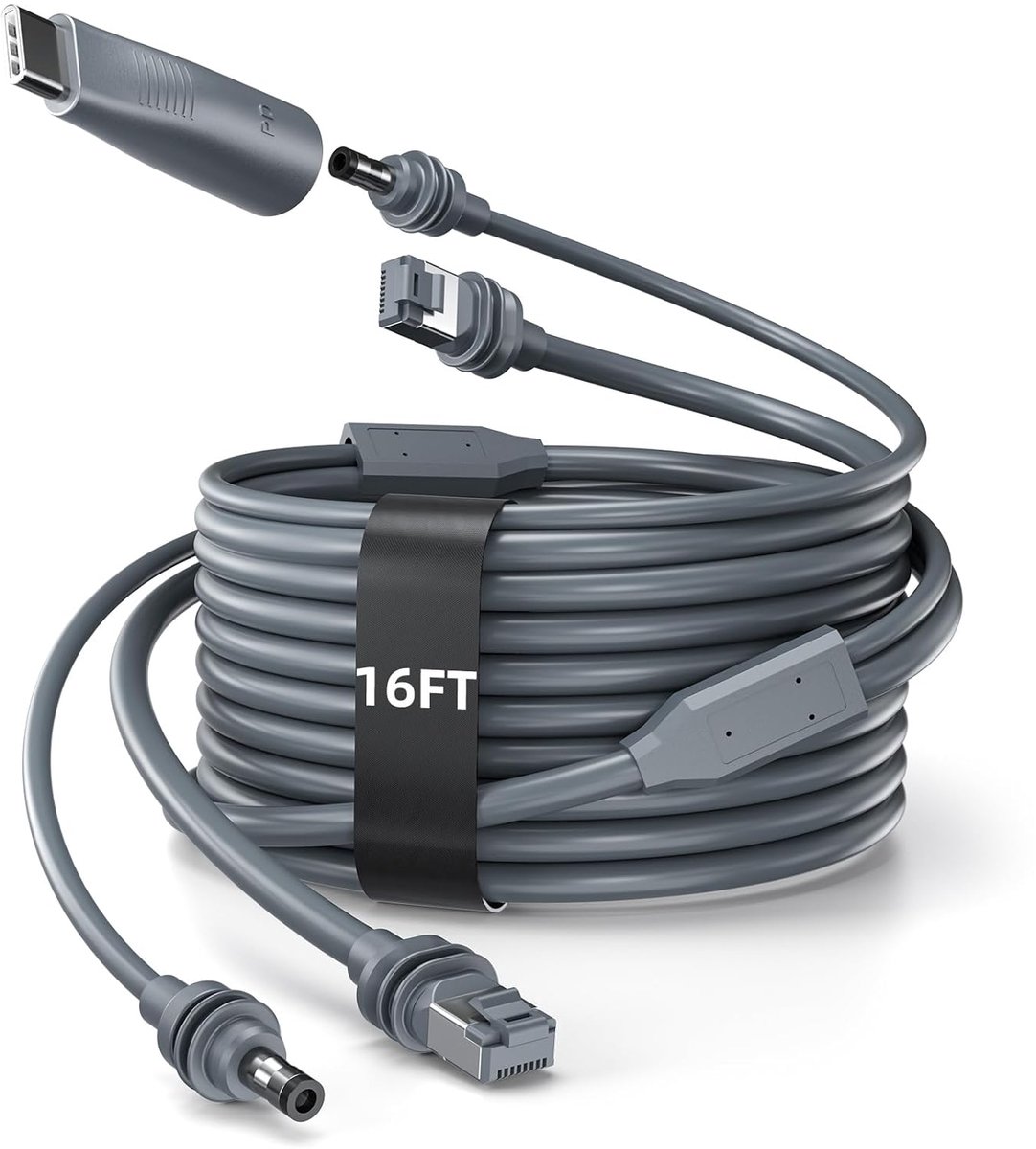 SnelShoppen - 3 in 1 Starlink Mini DC/RJ45 naar DC/RJ45 Kabel 16.5FT met DC naar USB C Adapter - Vervangings Waterproof Verlengkabel Accessoires voor