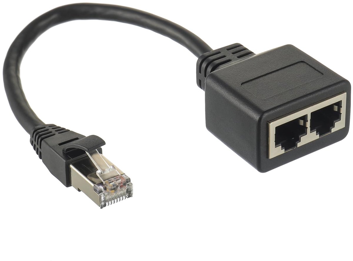 SnelShoppen - RJ45 Splitter Adapter LAN Ethernet Extender 1 Male naar 2 Female Kabel voor Ethernet Cat5 Cat5e Cat6 Cat7 - Duurzaam en Flexibel voor Th