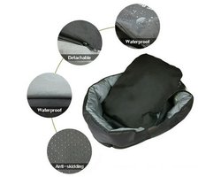 Hondenbed - Hondenbank - Waterdicht en Wasbaar - Jumbo Orthopedische Sofa - Mat Kennel - Stevig en Duurzaam - Comfy Bed - XL - 105 x 80 x 22 cm - Zwart