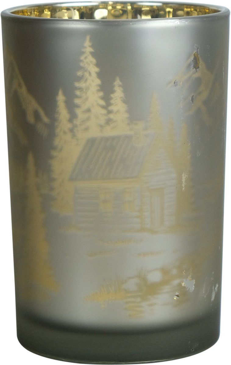 Theelichthouder Chalet groot 18cm