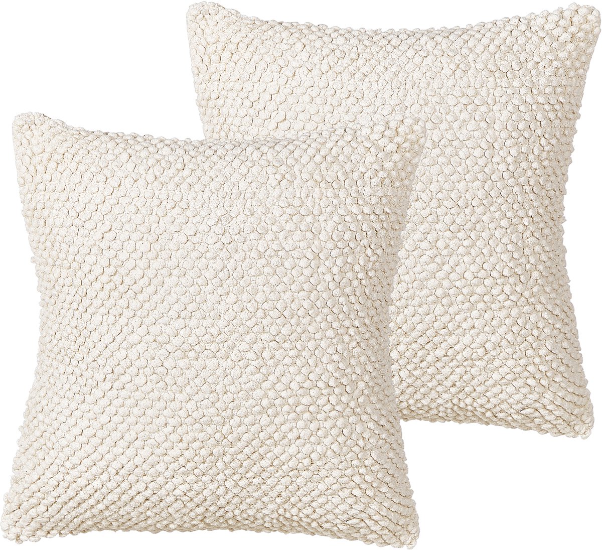 Beliani JOARA - Sierkussen set van 2 - Lichtbeige - Katoen