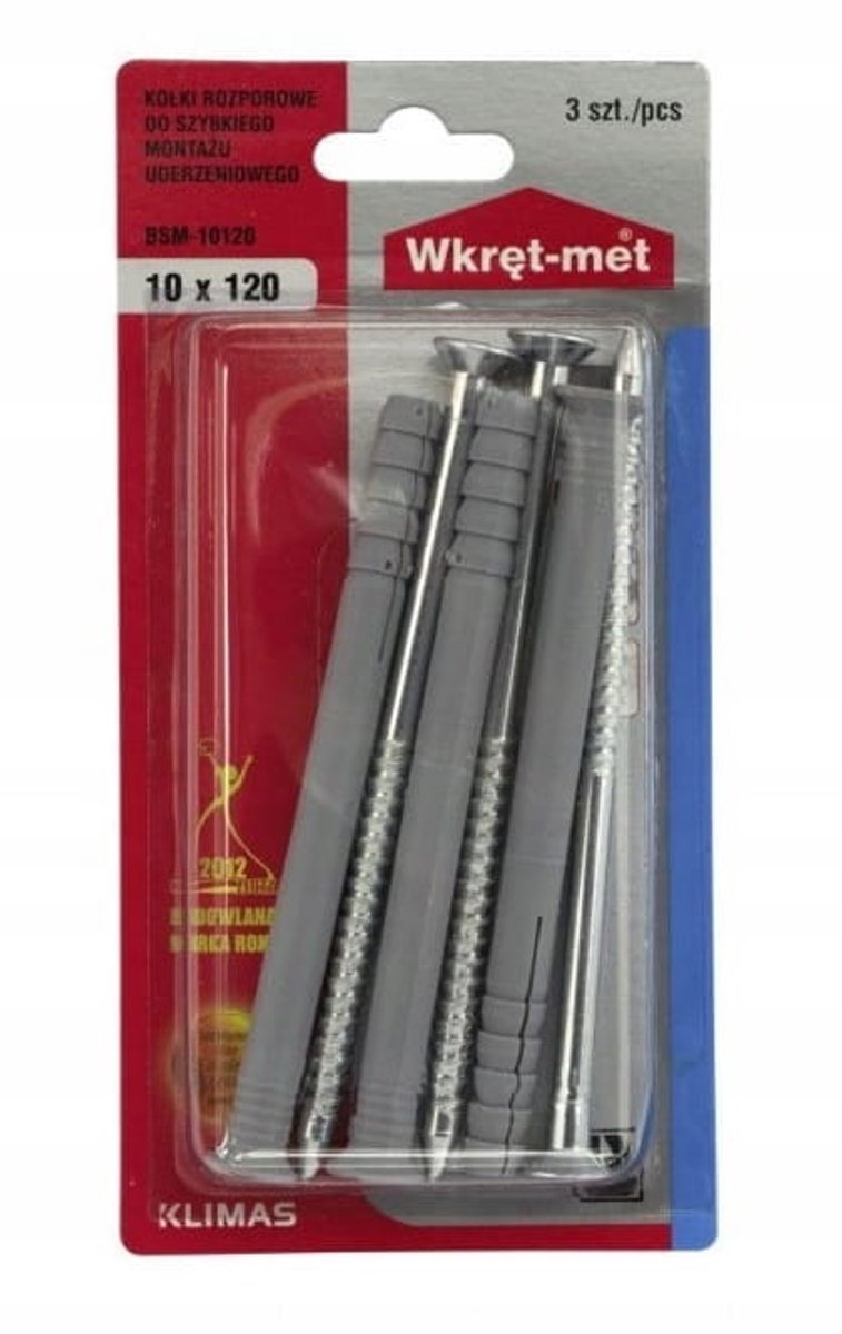 Wkręt-met - Universele Pluggen - 10x120mm - 3 stuks