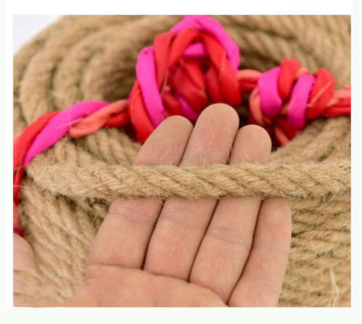Tuin Touw - Hennep Jute - Planten Steunen - Biologisch Afbreekbaar - 12 mm Diameter - Natuurlijk