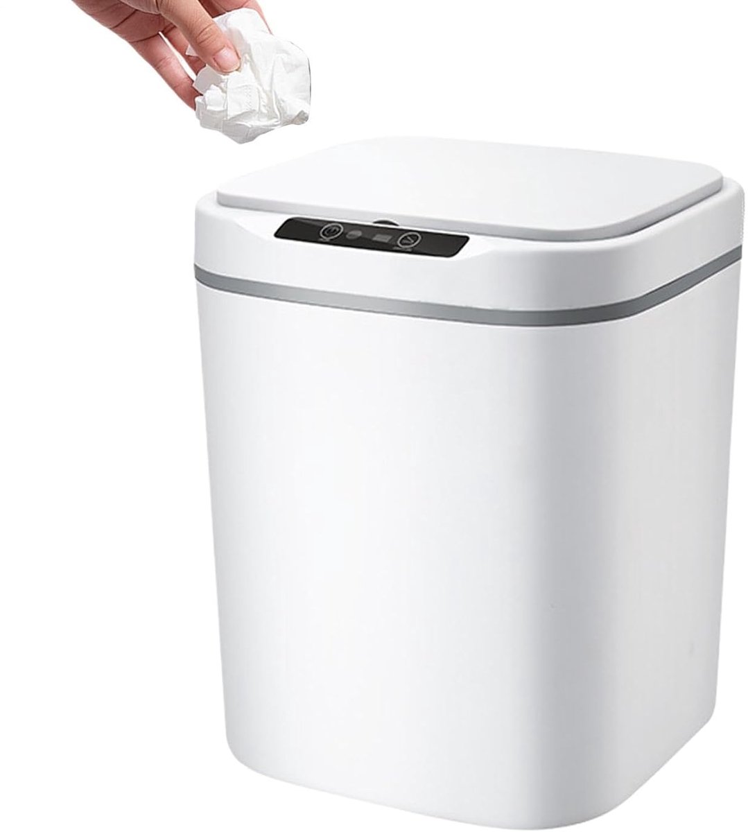 Automatische vuilnisemmer - Slimme prullenbak - Hygiënisch afval - Contactloze opening - 15 liter - Wit