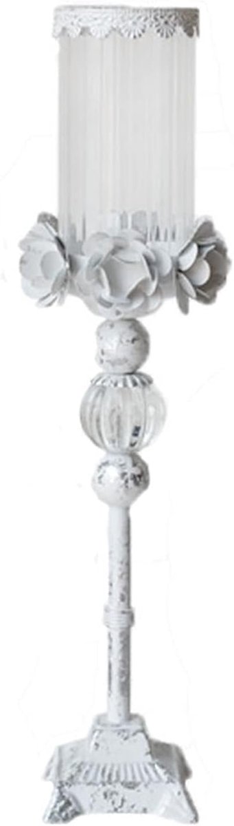 Gietijzeren Kandelaar - Bloemen Kaarsenhouder - Sfeer Creëren - Handgeschilderd Decoratief - 4.72 x 3.35 inch - A