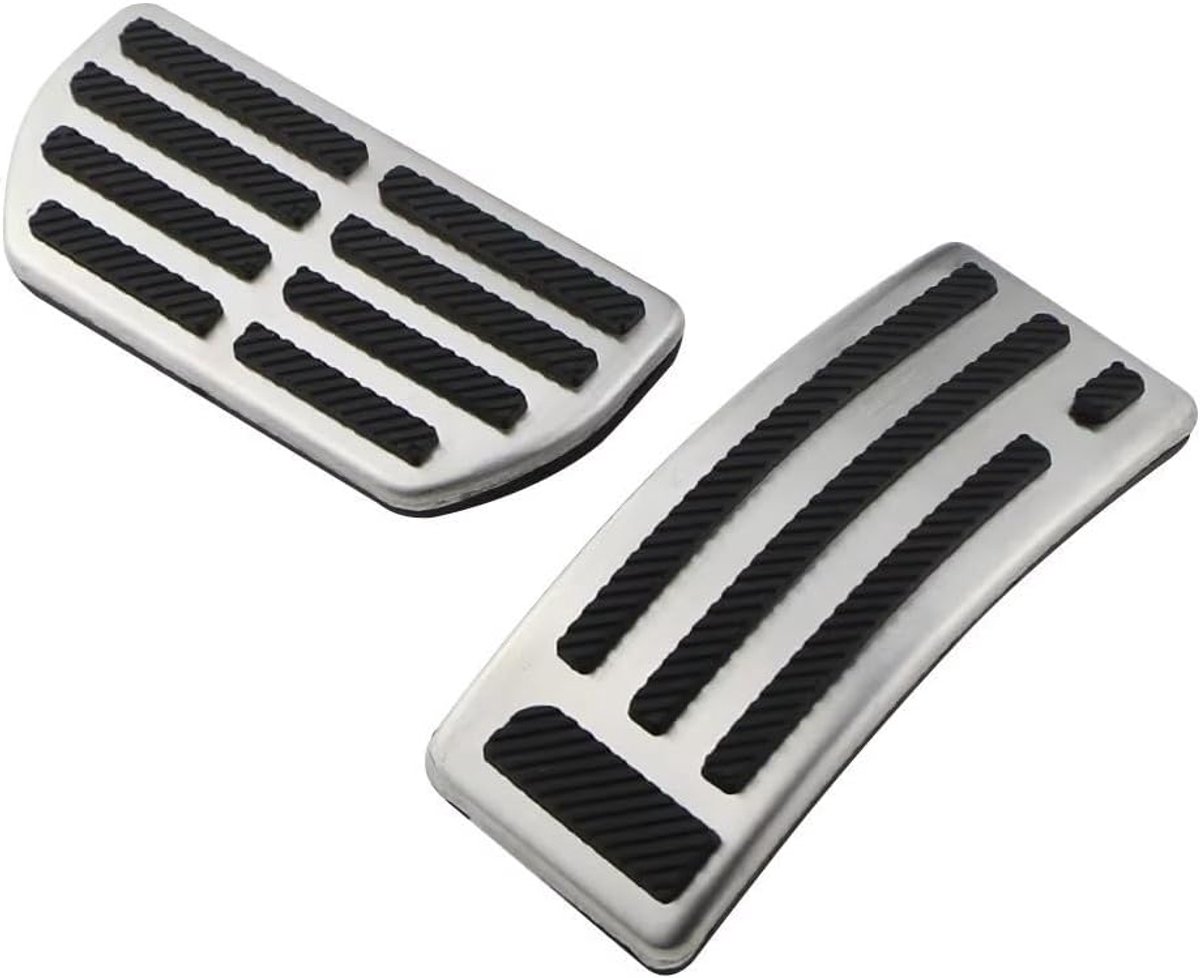 Pedaal Covers Set - Gaspedaal Rem Cover - Veiliger Rijden - Antislip Ontwerp - Set van 2 - Zilver