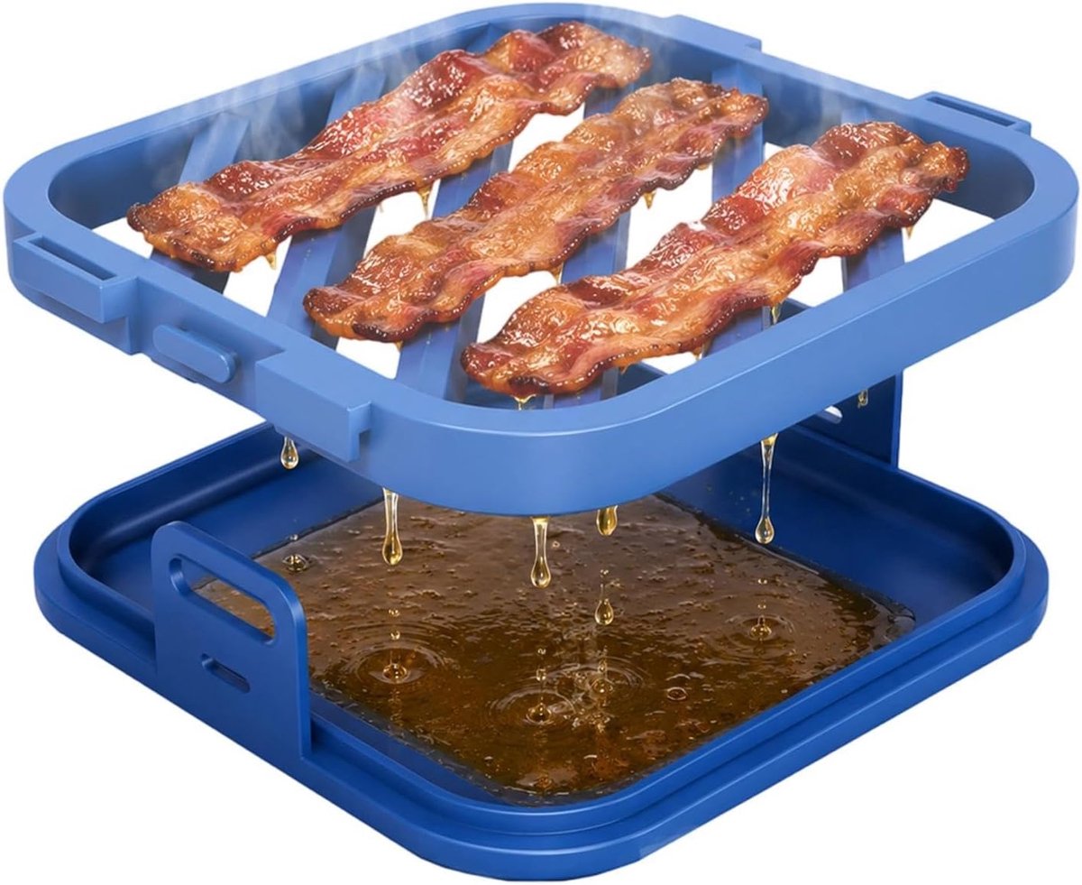 Siliconen Ovenrooster Bakplaat Inzetstuk Gezonder Grillen Olie Afvoer 20 tot 25 cm Zwart