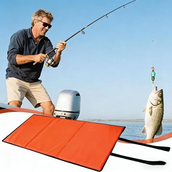 Gevoerde Vis Mat - Opvouwbaar Kussen - Veilig Vissen - Sneldrogend Waterdicht - 100x44cm - Groen — afbeelding 2