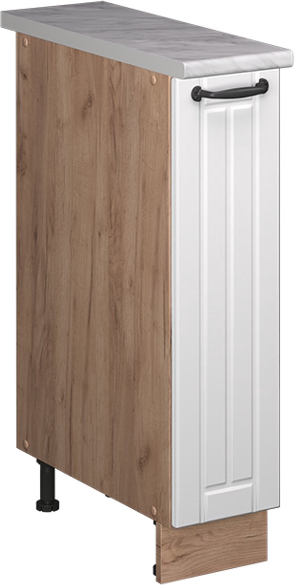 Vicco Apotheekkast Fame-Line, Wit Landhuis/Goudkleurig Eiken, 20 cm, WB Marmer