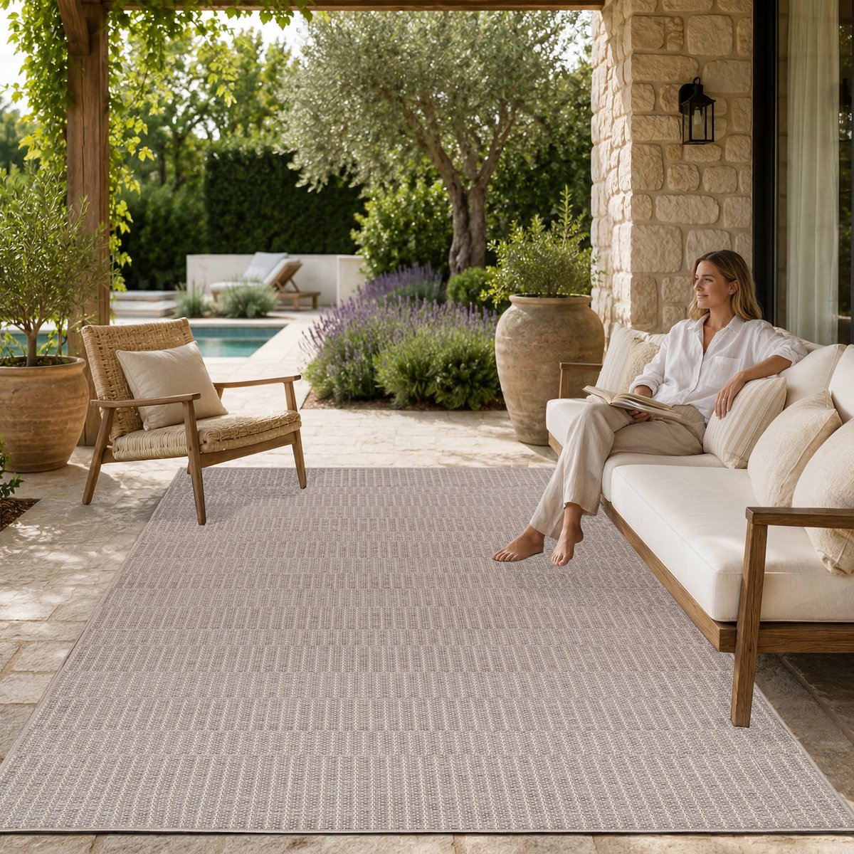 Paco Home In-& Outdoor Vloerkleed Balkon Terras Keukenvloerkleed Modern Boho Ethno Patroon 200x280 cm