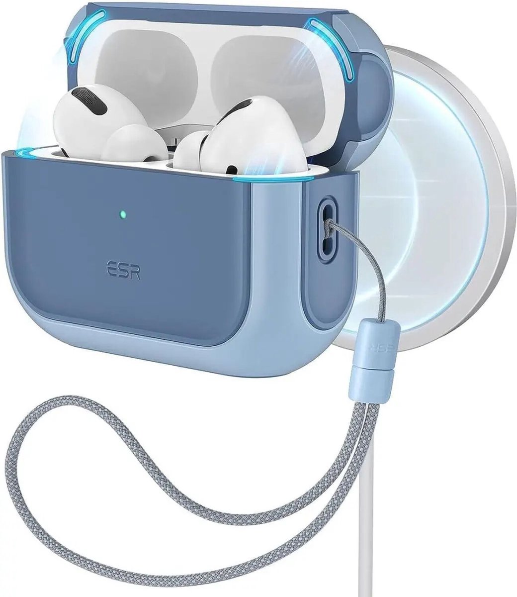 ESR Orbit Hybrid HaloLock Hoesje MagSafe Geschikt voor Apple AirPods Pro 1/2 Blauw
