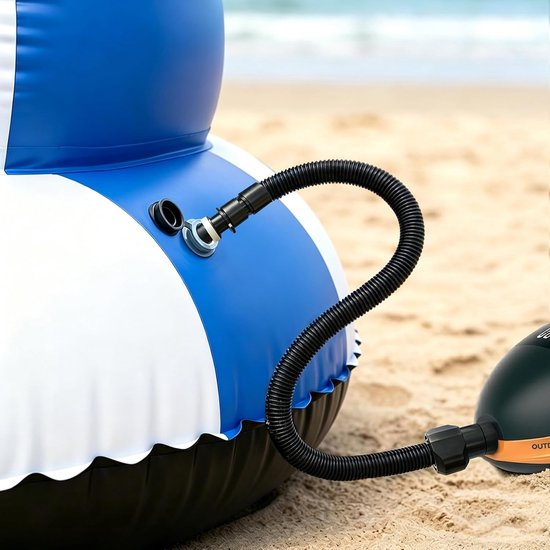 Ventieladapter Set - Opblaas Adapter - Watersport Accessoires - Universele Mondstukken - 1 Meter Slang - Zwart — afbeelding 4