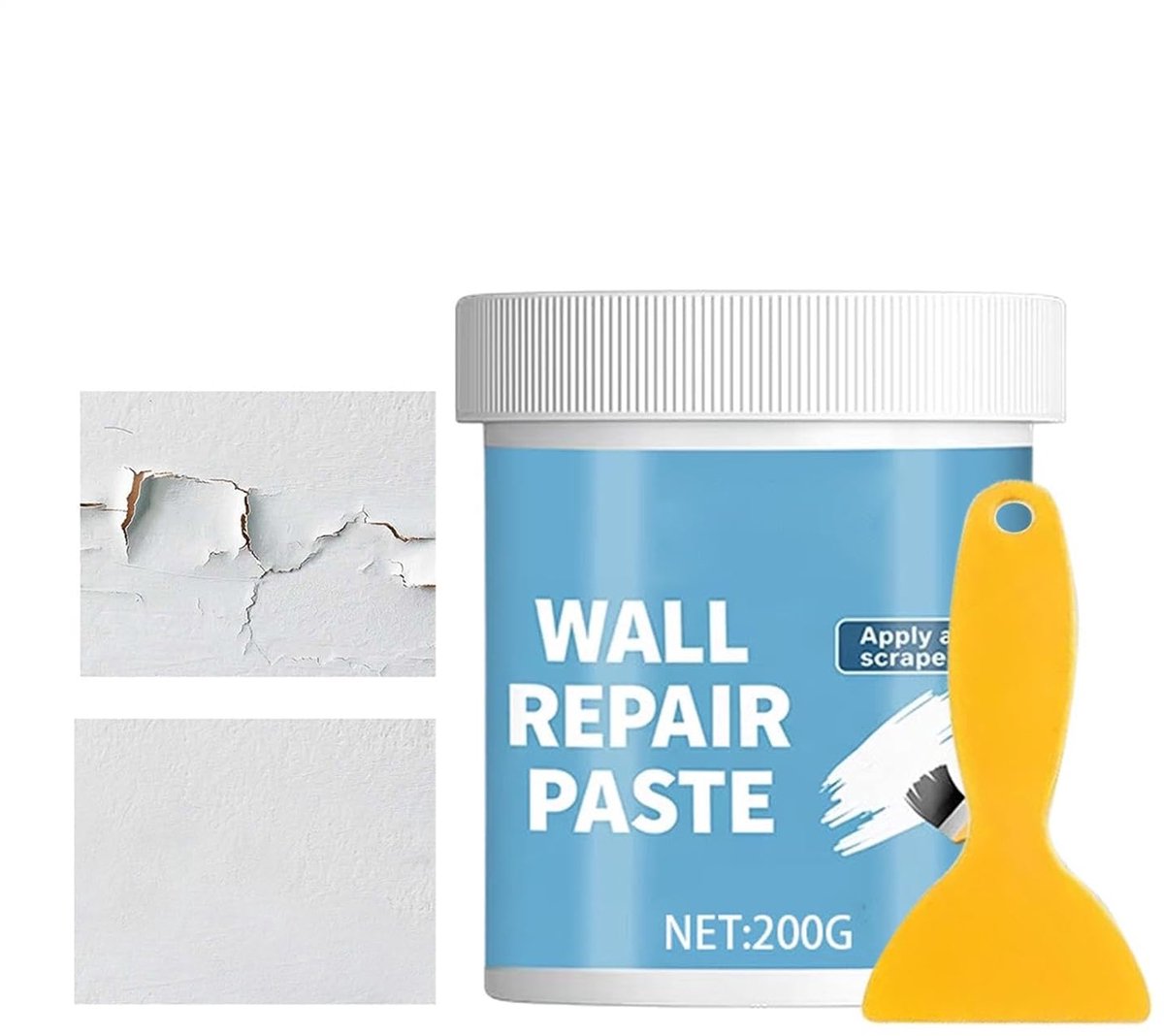 Muurherstelpasta - Plamuur Gipsplaat - Scheuren Vullen - Verbeterde Vochtprotectie - 200 g - Wit