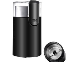 Elektrische Koffiemolen - Maalmachine RVS - Bonen Malen - Transparant Deksel - 9.2x9.2x17.2cm - Zwart